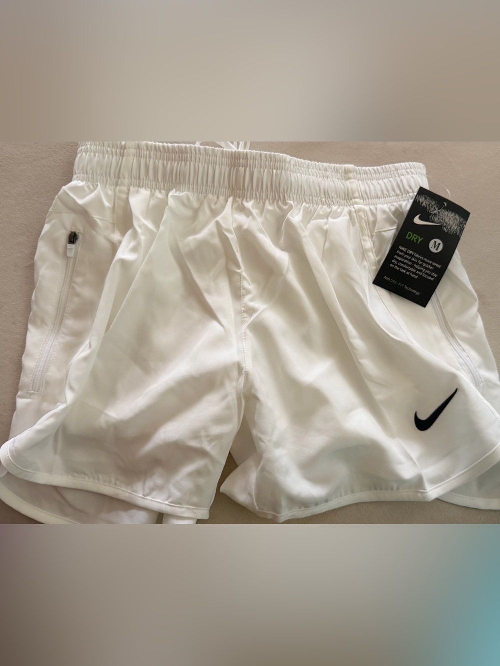 Nike Women’s White Dri-FIT Athletic Shorts